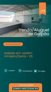 Galpão/Depósito/Armazém à venda, 1000m² no Jardim Limoeiro, Serra