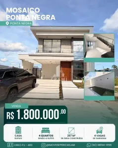 Casa de Condomínio com 4 Quartos à venda, 267m² no Ponta Negra, Manaus