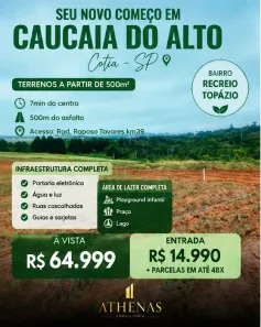 Lote/Terreno à venda, 500m² no Jardim Monte Verde (Caucaia do Alto), Cotia