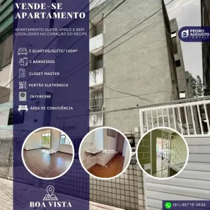 Apartamento com 3 Quartos à venda, 100m² no Boa Vista, Recife