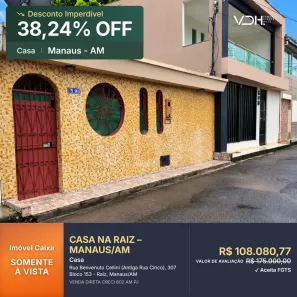 Casa com 1 Quarto à venda, 90m² no Raiz, Manaus