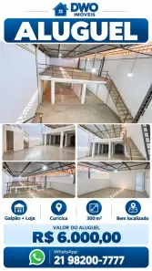 Galpão/Depósito/Armazém para alugar, 300m² no Curicica, Rio de Janeiro