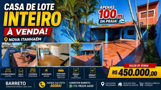 Casa com 3 Quartos à venda, 250m² no Nova Itanhaém - Praia, Itanhaém