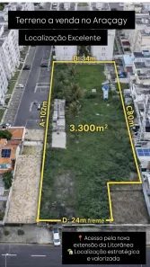 Lote/Terreno à venda, 3300m² no Araçagi, São Luís
