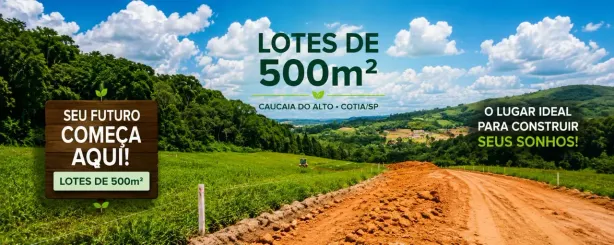 Lote/Terreno à venda, 500m² no Recreio Topázio (Caucaia do Alto), Cotia