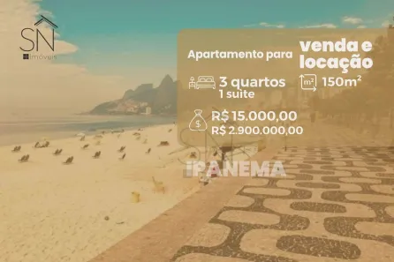 Apartamento com 3 Quartos para venda ou aluguel, 130m² no Ipanema, Rio de Janeiro