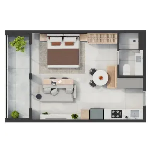 Apartamento com 1 Quarto à venda, 42m² no Martins, Uberlândia