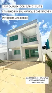 Sobrado com 3 Quartos à venda, 143m² no Parque das Nações, Parnamirim