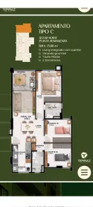 Apartamento com 2 Quartos à venda, 61m² no Capim Macio, Natal