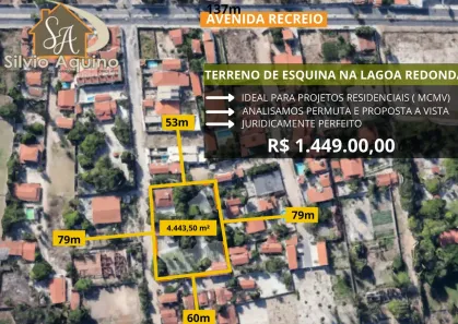 Lote/Terreno à venda, 4443m² no Lagoa Redonda, Fortaleza