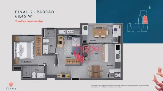 Apartamento com 2 Quartos à venda, 68m² no Nova Aliança, Ribeirão Preto