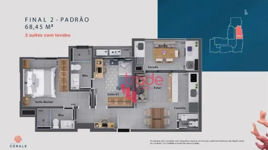 Apartamento com 2 Quartos à venda, 69m² no Nova Aliança, Ribeirão Preto