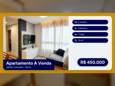 Apartamento com 3 Quartos à venda, 53m² no Jardim Limoeiro, Serra