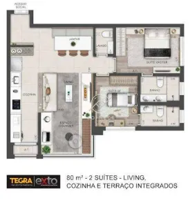 Apartamento com 2 Quartos à venda, 80m² no Brooklin Paulista, São Paulo