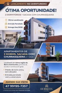Apartamento com 2 Quartos à venda, 56m² no Aventureiro, Joinville