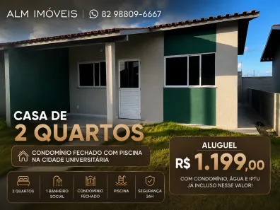 Casa de Condomínio com 2 Quartos para alugar, 53m² no Cidade Universitária, Maceió