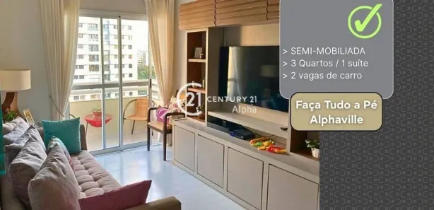 Apartamento com 3 Quartos para alugar, 87m² no Alphaville Centro Industrial e Empresarial/Alphaville., Barueri