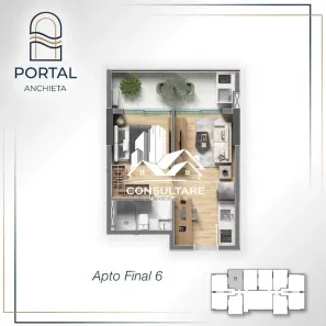 Apartamento com 1 Quarto à venda, 46m² no Centro, São Vicente