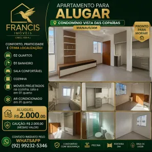 Apartamento com 2 Quartos para alugar, 38m² no Planalto, Manaus