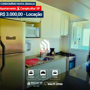 Apartamento com 2 Quartos para alugar, 53m² no Pousada dos Bandeirantes, Carapicuíba