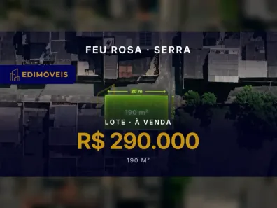 Lote/Terreno à venda, 190m² no Feu Rosa, Serra