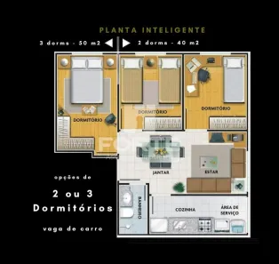 Apartamento com 3 Quartos à venda, 50m² no Vila Nova Aparecida, Mogi das Cruzes