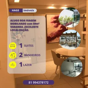 Apartamento com 2 Quartos para alugar, 59m² no Boa Viagem, Recife