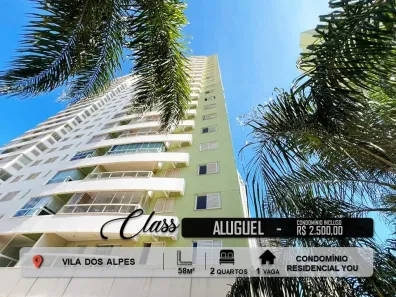 Apartamento com 2 Quartos para alugar, 58m² no Vila Alpes, Goiânia