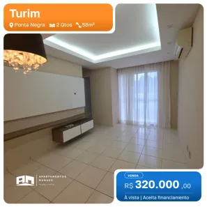 Apartamento com 2 Quartos para alugar, 58m² no Ponta Negra, Manaus