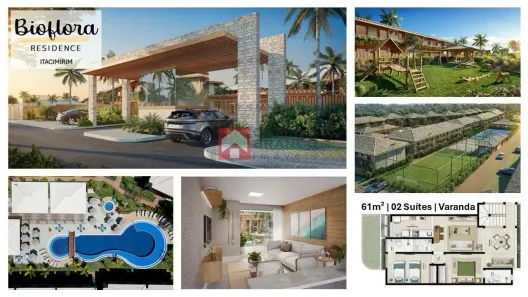 Casa de Condomínio com 2 Quartos à venda, 61m² no Itacimirim (Monte Gordo), Camaçari
