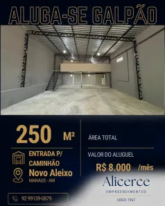 Galpão/Depósito/Armazém para alugar, 250m² no Novo Aleixo, Manaus
