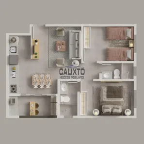 Apartamento com 2 Quartos à venda, 58m² no Tubalina, Uberlândia