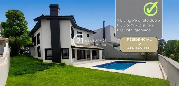 Casa de Condomínio com 5 Quartos para alugar, 441m² no Alphaville, Santana de Parnaíba