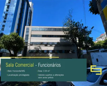 Sala Comercial para alugar, 119m² no Funcionários, Belo Horizonte