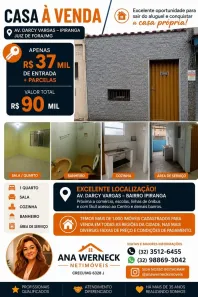 Casa com 1 Quarto à venda, 50m² no Ipiranga, Juiz de Fora