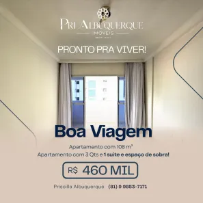 Apartamento com 3 Quartos à venda, 108m² no Boa Viagem, Recife