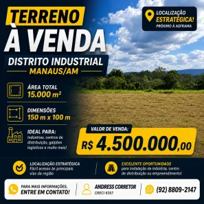 Lote/Terreno à venda, 15000m² no Distrito Industrial II, Manaus