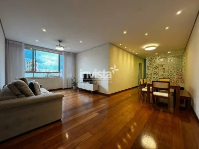 Apartamento com 3 Quartos para alugar, 139m² no Embaré, Santos