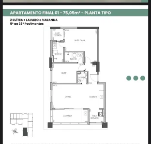 Apartamento com 2 Quartos à venda, 75m² no Setor Bueno, Goiânia