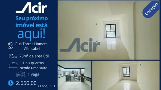 Apartamento com 2 Quartos para alugar, 73m² no Vila Isabel, Rio de Janeiro