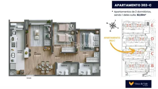 Apartamento com 2 Quartos à venda, 62m² no Várzea Grande 1º de Maio, Gramado