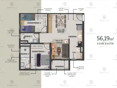 Apartamento com 2 Quartos à venda, 56m² no Vila Guiomar, Santo André