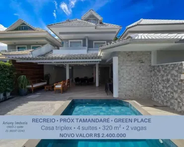 Casa de Condomínio com 4 Quartos à venda, 320m² no Recreio dos Bandeirantes, Rio de Janeiro