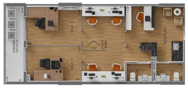 Sala Comercial para alugar, 69m² no Condomínio Itamaraty, Ribeirão Preto