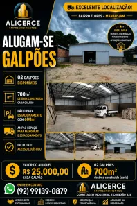 Galpão/Depósito/Armazém para alugar, 700m² no Flores, Manaus