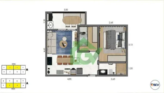 Apartamento com 2 Quartos à venda, 48m² no Jardim Brasil, Caraguatatuba