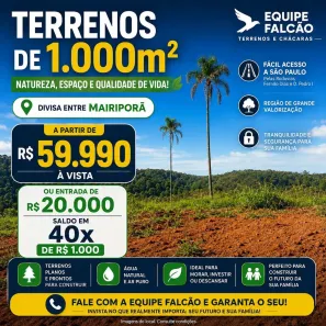 Lote/Terreno à venda, 1000m² no Recreio São Vicente, Atibaia
