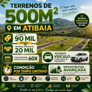 Lote/Terreno à venda, 500m² no Usina, Atibaia