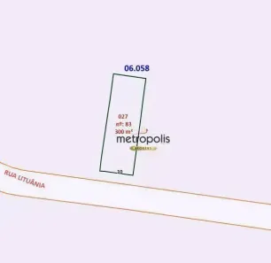 Lote/Terreno à venda, 300m² no Vila Curuçá, Santo André