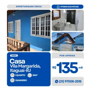 Casa com 1 Quarto à venda, 39m² no Vila Margarida, Itaguaí